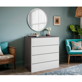 Комод із 4 шухлядами Tobi Sho Damien ТХ-04 для вітальні, спальні, 1000х1015х544 мм Антрацит/Білий