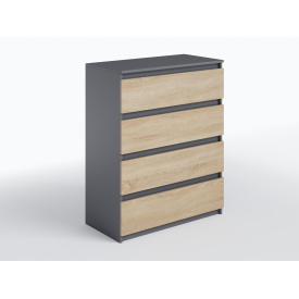 Комод для спальні Tobi Sho Brain Т-215 на 4 шухляди, 800х980х400 мм Антрацит/Сонома