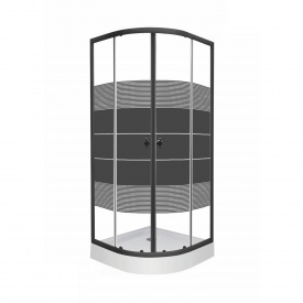 Душевая кабина RJ TULIP 194x90 полукруглая, стекло 4 мм + поддон 90x90, белый (90ВRZ081Linia)