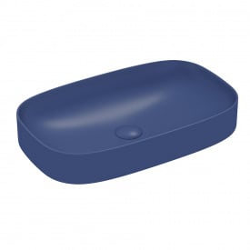 Раковина накладная Lucco Matteo 650х400 прямоугольная, синяя матовая