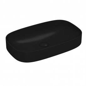 Раковина накладная Lucco Matteo 650х400 прямоугольная, черная глянцевая