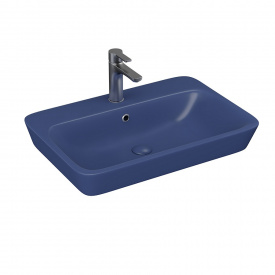 Раковина накладная Lucco Mita 650х450 прямоугольная, синяя матовая