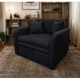 Диван малогабаритний Tobi Sho Юніор-1.1 розкладний м'який велюр Magic Grafite, 1280х800х800 мм