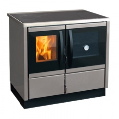 Печь с водяным контуром MBS Thermo Rocky gray 25 кВт правое верхнее подключение дымохода Ромны
