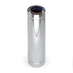 Труба дымоходная Versia-Lux 1 м Ø 130/200 мм нерж/нерж 0,8/0,5 мм двустенный элемент Киев