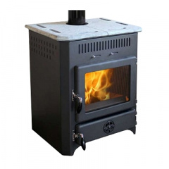 Печь с водяным контуром MBS Thermo Vulkan black stone 20 кВт верхнее подключение дымохода Киев