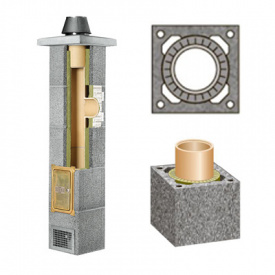 Комплект керамического дымохода Schiedel UNI одноходовой без вентиляции 140 мм 9 м