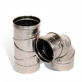 Коліно 0-90° на димохід Versia-Lux Ø 150 мм нержавіюча сталь 0,5 мм одностінний елемент