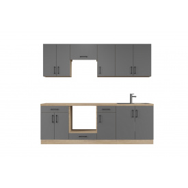 Кухонний гарнітур Орбіто-6 (241 см, графіт)