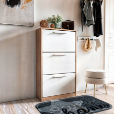 Тумба для взуття Tobi Sho Astrid ST-0021 у передпокій, 590х1200х280 мм Сонома-Білий