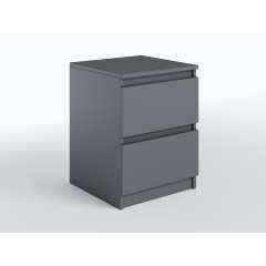 Тумбочка прикроватная Tobi Sho Lea T-225 с двумя ящиками для спальни, 400х500х400 мм Антрацит Володарск-Волынский