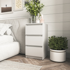 Тумба прикроватная Tobi Sho Heidi T-216 на три ящика для спальни, 400х758х398 мм Белый Городок