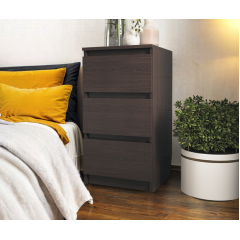 Тумба прикроватная Tobi Sho Heidi T-216 на три ящика для спальни, 400х758х398 мм Венге Лозовая