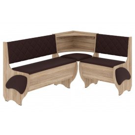 Кухонний куточок NookNest-1 (шкірзам, коричневий + сонома, 150х110 см)