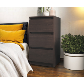 Тумба прикроватная Tobi Sho Heidi T-216 на три ящика для спальни, 400х758х398 мм Венге