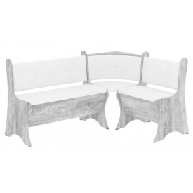 Кухонний куточок MealMingle-1 (шкірзам, білий + бетон, 160х120 см)