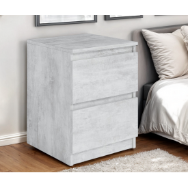 Тумбочка прикроватная Tobi Sho Lea T-225 с двумя ящиками для спальни, 400х500х400 мм Бетон