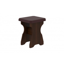 Табурет CuisineCorner (бордо + горіх, 35х33х45 см)