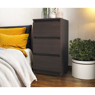 Тумба прикроватная Tobi Sho Heidi T-216 на три ящика для спальни, 400х758х398 мм Венге