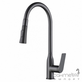Смеситель для кухни с вытяжным изливом Qtap Vlasta New QTVLA344GMB45647 оружейная сталь