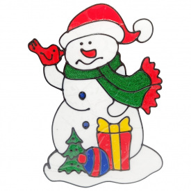 Силиконовая наклейка на стекло "Снеговик" Bambi 13-65-4 25 х 30 см