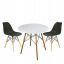 Круглий стіл JUMI Scandinavian Design black 80см. + 2 сучасні скандинавські стільці Кропивницкий