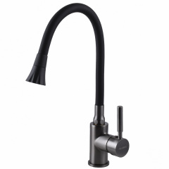 Смеситель для кухни Globus Lux Lazer гибкий излив, черный (GLLR-0203SA-GP-B01) Якимівка