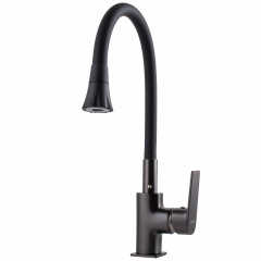 Смеситель для кухни Globus Lux Bonn гибкий излив, черный (GLB-0203SA-GP-B01) Ровно