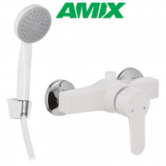 Смеситель для душевой кабины AMIX CEZAR-003 SET White (со шлангом, лейки и кронштейном), Белый Ивано-Франковск
