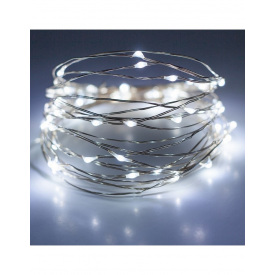 Светодиодная гирлянда нить на батарейках Led Капли росы на 50 светодиодов 5 м Белый