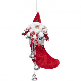 Новогоднее украшение "Сапог с украшением" Bambi 23K-113 20 х 35 см