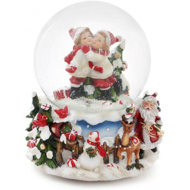 Декоративный водный шар Зимние развлечения 14.5 см музыкальный BonaDi Разноцветный DP43037