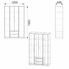 Передпокій-шафа Компанит Любов 120х44,8х195 см горіх Одеса