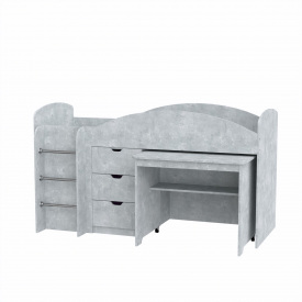 Двоярусне ліжко Компанит Універсал 194,2х89,2х106 см Бетон