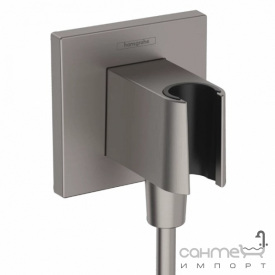 Шланговое подключение с держателем для ручного душа Hansgrohe FixFit E 26889340 черный матовый хром