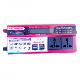 Автомобильный инвертор Solar Power Inverter 011 c 12V на 220V 1500W модифицированная синусоида Red (11034-hbr)