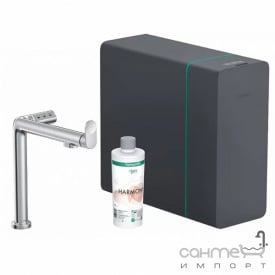 Смеситель для кухни + стартовый комплект Hansgrohe Aqittura M91 SodaSystem 76837000 хром