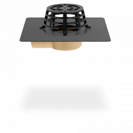 Терасна/балконна воронка з поліуретану SitaCompact кутова з ПВХ-фартухом (діаметр 75 мм)