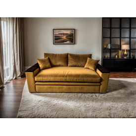 Диван прямой Tobi Sho Kubus-160 раскладной мягкий велюр Mars Горчичный/06, 2000х800х1000 мм