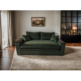 Диван прямой Tobi Sho Kubus-160 раскладной мягкий велюр Mars Оливковый/07, 2000х800х1000 мм