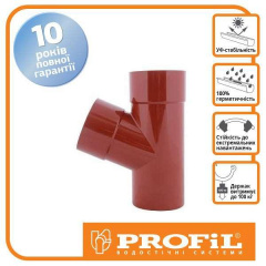 Тройник Profil 100/100/67 130 кирпичный Хуст