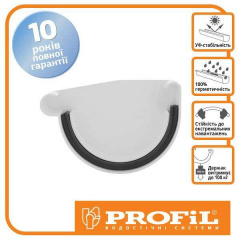 Заглушка желоба Profil правая Р 90 белая Лозовая