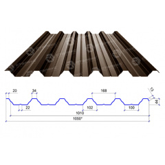 Сталекс Профнастил ПН-44 0,45 PEMA RAL 8017 Сырье Optima Steel Березнеговатое