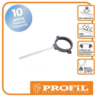 Кронштейн трубы Profil пласт. L160 90 графитовый