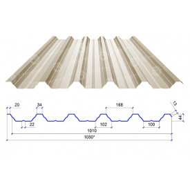 Сталекс Профнастил ПН-44 0,45 PE RAL 1015 Сырье Optima Steel