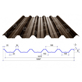 Сталекс Профнастил ПН-44 0,45 PEMA RAL 8017 Сырье Optima Steel