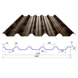 Сталекс Профнастил ПН-44 0,45 PE RAL 8017 Сырье Optima Steel