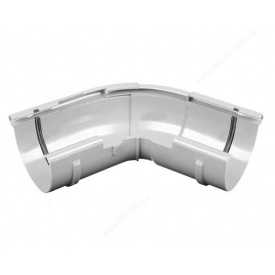 Угол наружный регулируемый 120-145 град., водосточной системы Бриза (Bryza) 125 мм белый