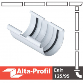 Муфта желоба Альта-Профиль Элит 125 мм белый.