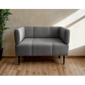 Кресло с подлокотниками Tobi Sho Бенно-1 офисное с конусной ногой 1000х720х750 велюр Emilia 91 SILVER